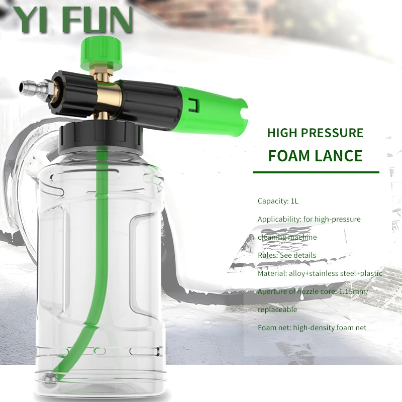 

Car Wash Accessories Car Cleaning Foam Gun 1/4 Quick Connector Adjustable 1L High Pressure Soap Foamer Foam Lance Car Washer