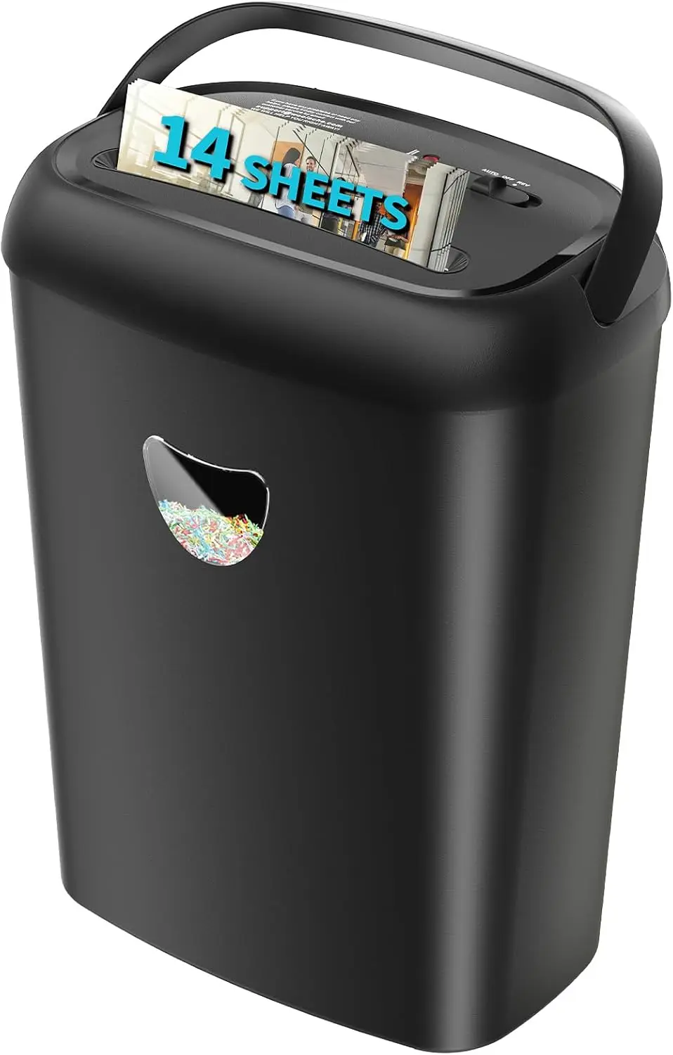 Heavy-Duty Cross-Cut Paper Shredder for Home Office, 14-Sheet Capacity with 6.6-Gallon Basket, P-4 Security Level
