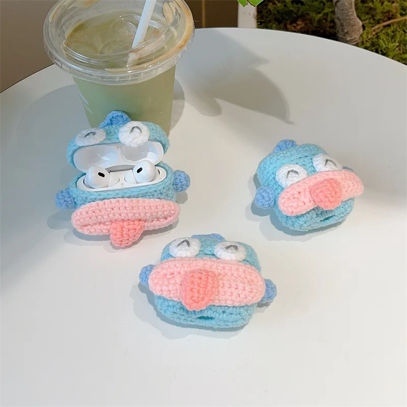 Woolen Knit Cartoon Fish Case para AirPods, Earbuds Bluetooth, caixa de carregamento, capa protetora do fone de ouvido, Airpod Pro