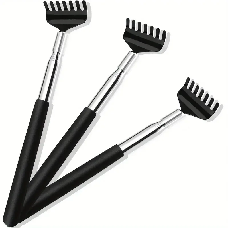 Grattoir dorsal télescopique en métal, avec manche ergonomique et portable, pour adultes, soulagement des démangeaisons, cadeau de vacances.