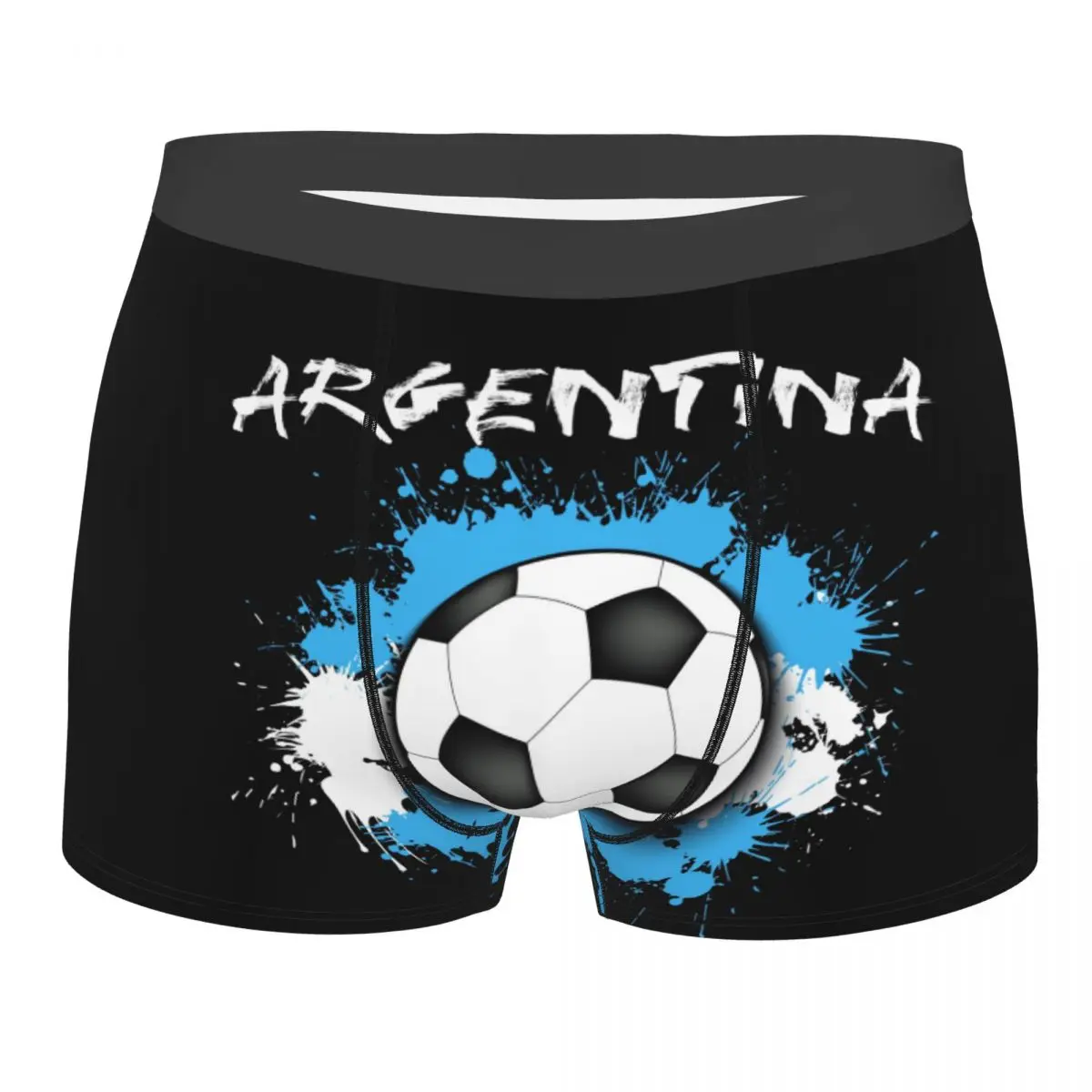 

Men's Panties Argentina Flag Soccer Ball Against Pattern Male Underpants Man Short Boxer Underwear