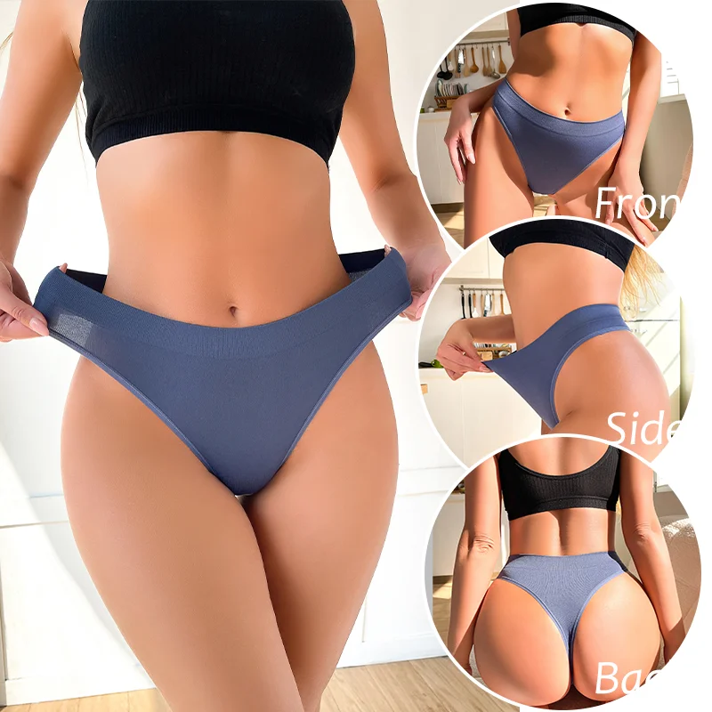 5PCS Women\'s Panties Set Fashion Striped Thongs Soft Underwear Sexy Lingerie Sports Breathable G-Strings Cozy Hot  T-Back