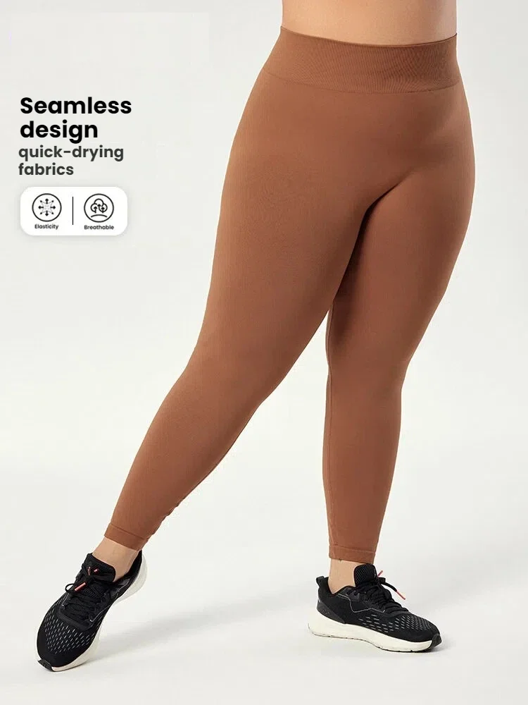 حجم كبير النساء اليوغا السراويل عالية الخصر سلس تجريب طماق للسيدات حجم كبير الصالة الرياضية اللياقة البدنية جوارب رياضية ملابس امرأة