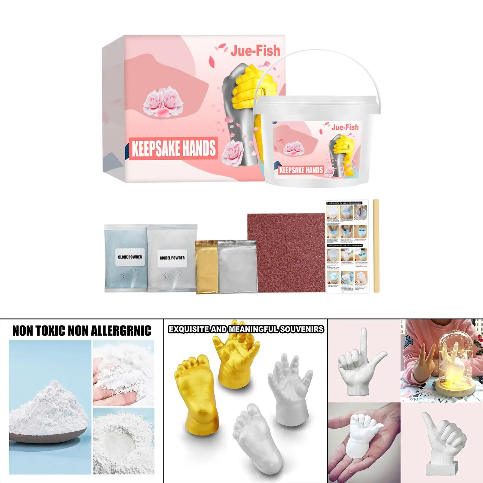 Hand Foot Print Mold Powder Hand Casting Kit Baby Gift Plaster Handprint