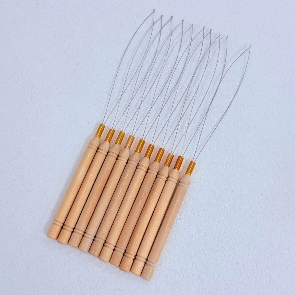 5/10/20Pcs Micro Ring Hair Extension Loop Threader Wire Pulling Hook Needle Tool Crochet Hook for I Tip Hair Extensions