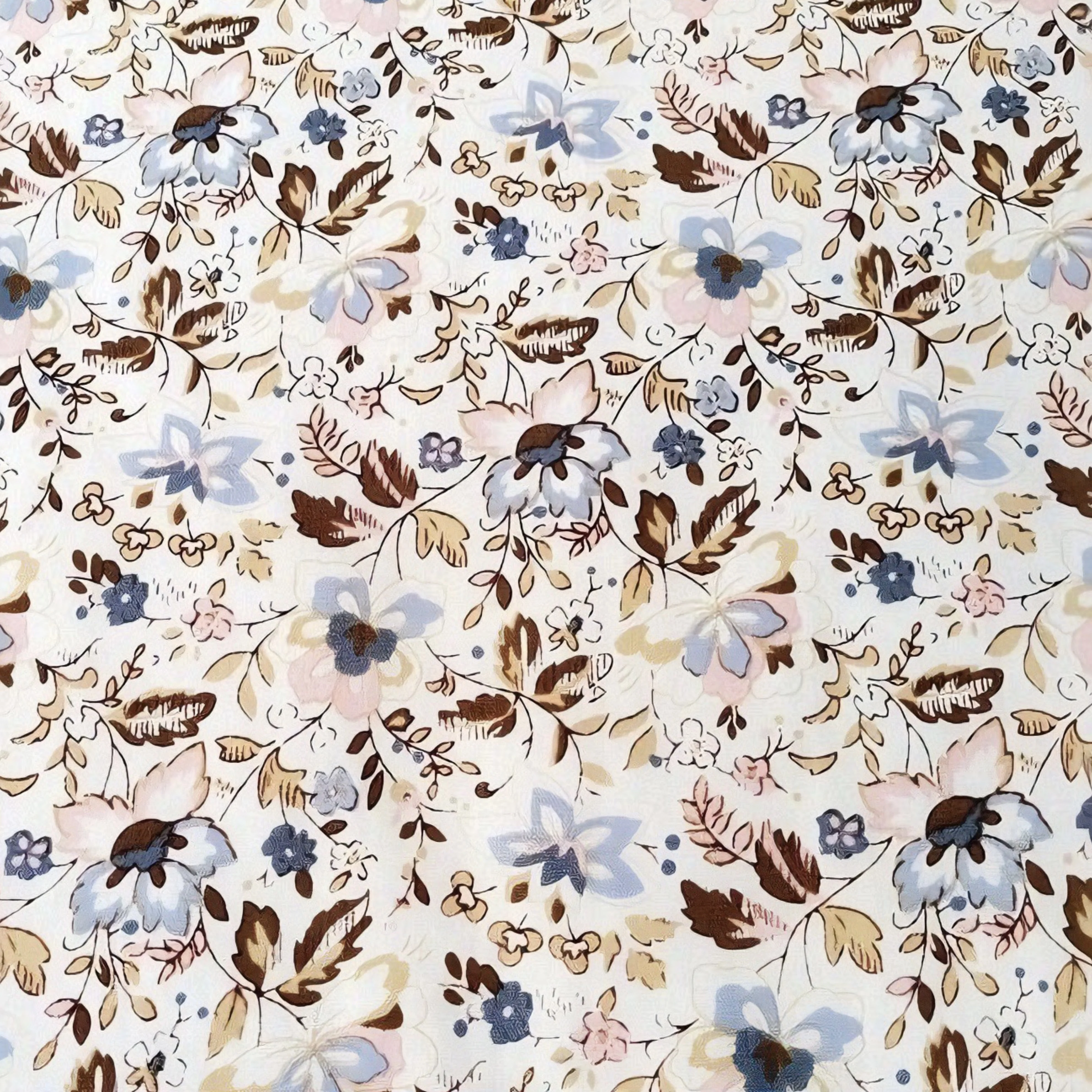 Exquisite Cotton Fabric with Artistic Multicolored Floral Motifs - Perfect for DIY Craft Enthusiasts, Fashion Apparel Production