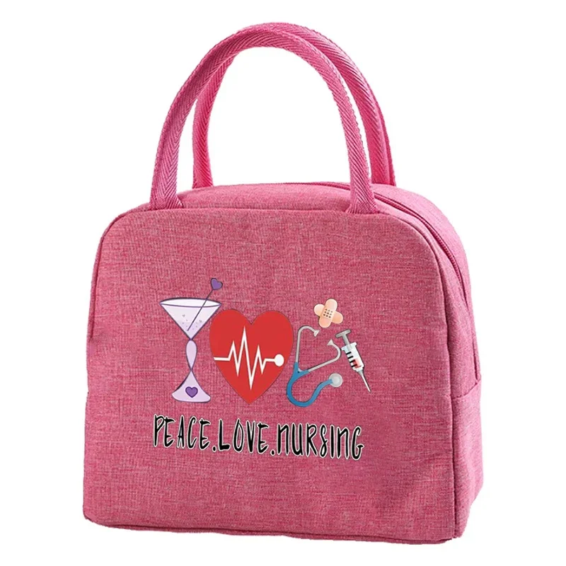 Nurse Lunch Bag Women Portable Insulated Bag Lunch Box Picnic Storage Food Bento Box Insulated Cooler Bag Travel Breakfast Box