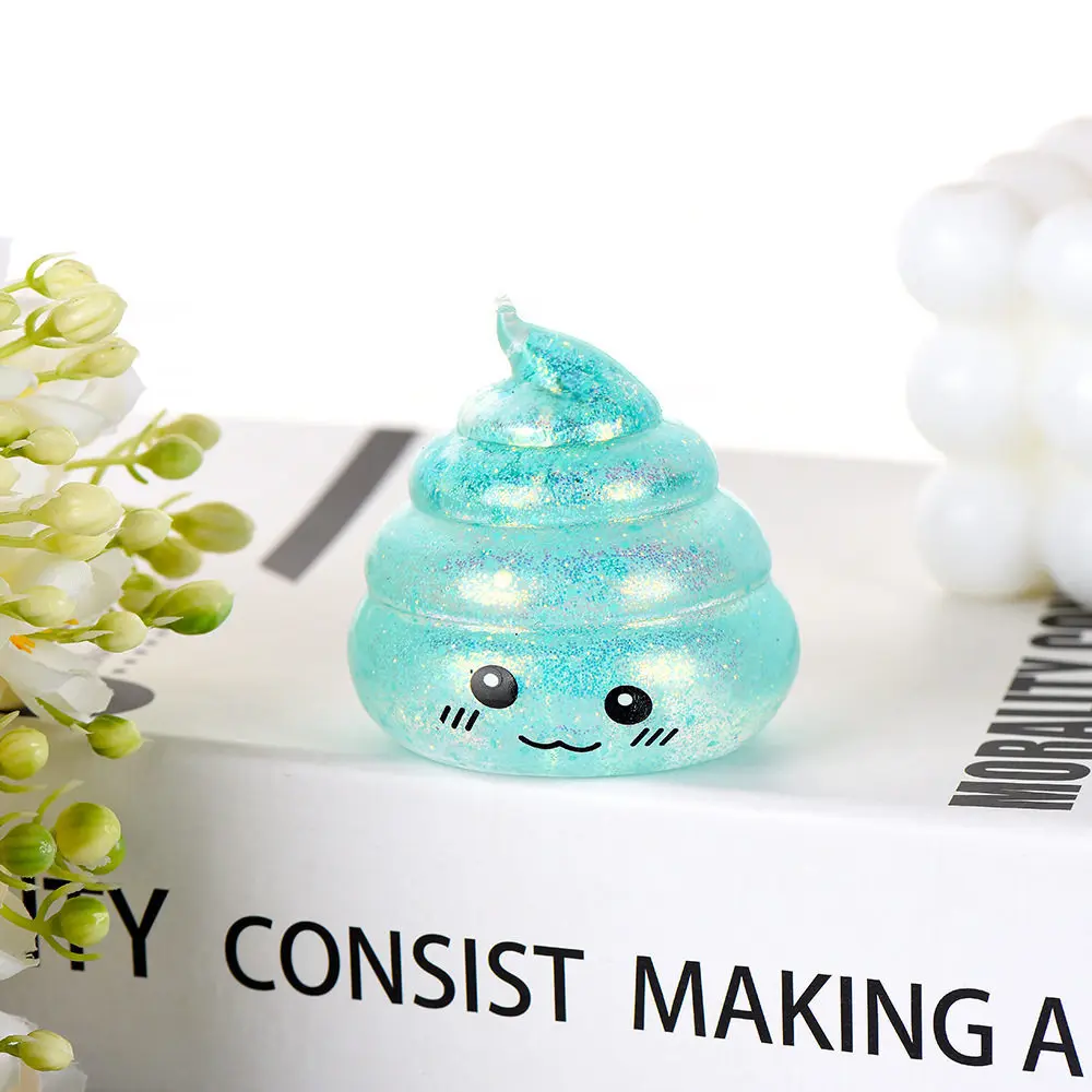 Novelty Squishy Poo Stress Ball Squishies Toys Glitter Funny Stretch Squeeze Fidget Toys Fans Gift image 6