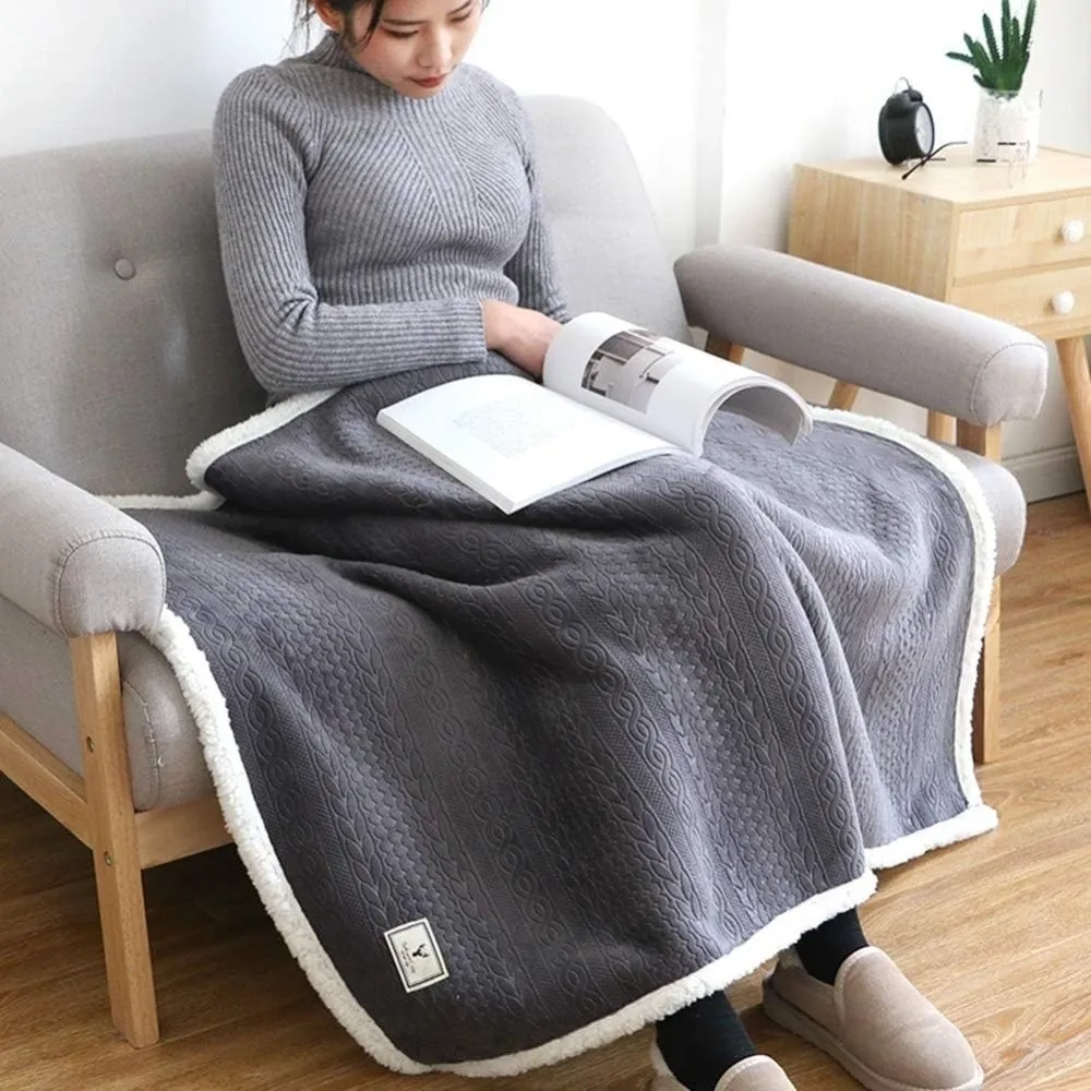 New Soft Lazy Shawl Thick Warm Multifunction Wearable Cape Coral Fleece Nap Blanket Lunch Break
