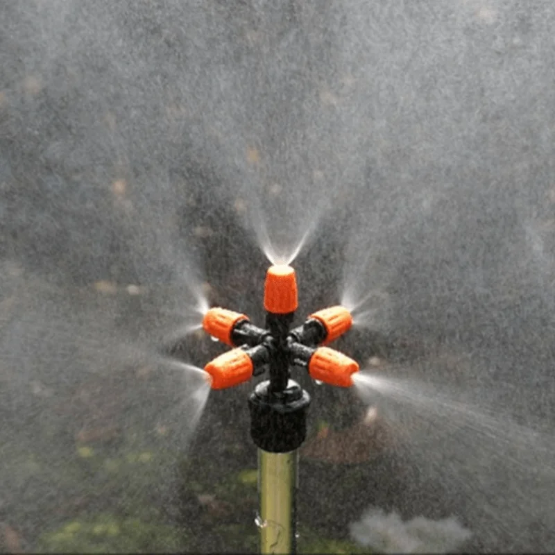 Cross Five Outlet Atomizing Nozzle Gardening Greenhouse Watering Spray Cooling Inverted Dedusting Micro Nozzle