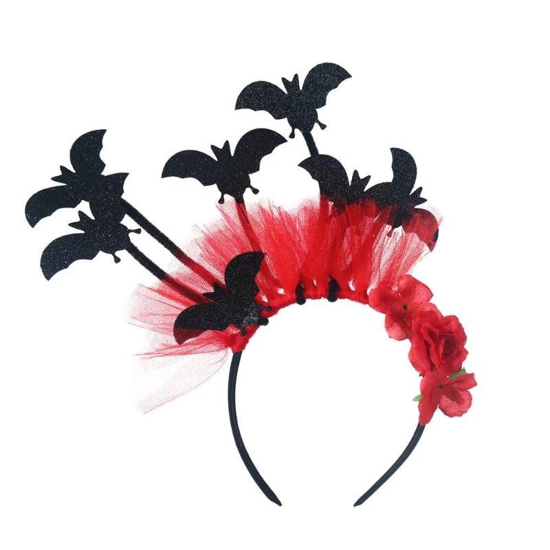 Eerie Twisted Shape Ghost Festival Headband Spider Pumpkin Dual Decor for Halloween Celebration Street Character Shooting Prop