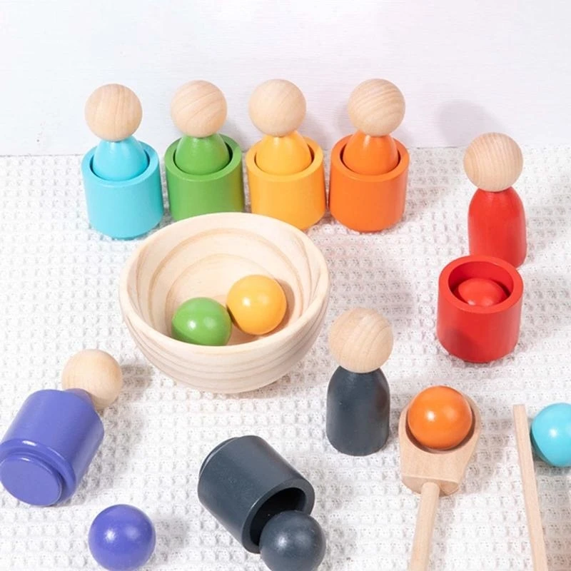 Bonecas e copos com classificação cores, caixas correspondência cores 15UB