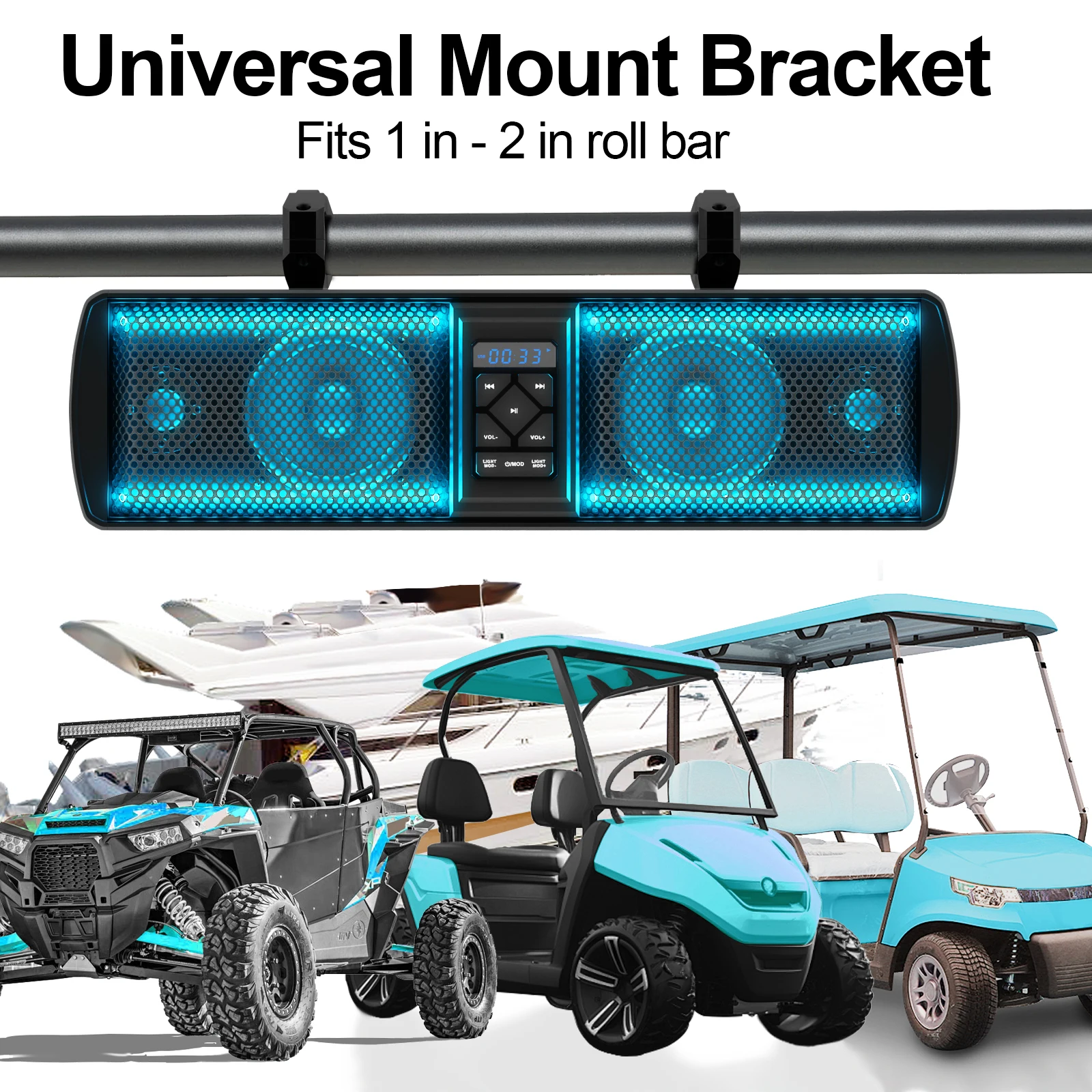 17inch UTV Sound Bar for Off-Road Vehicles - Premium Audio Bar for Side-by-Side UTVs