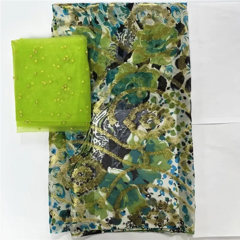 

5 ярдов африканского кружева, шифона, шелка, свадебная кружевная ткань с бриллиантами, нигерийский тюль, кружево для женщин 12L89602