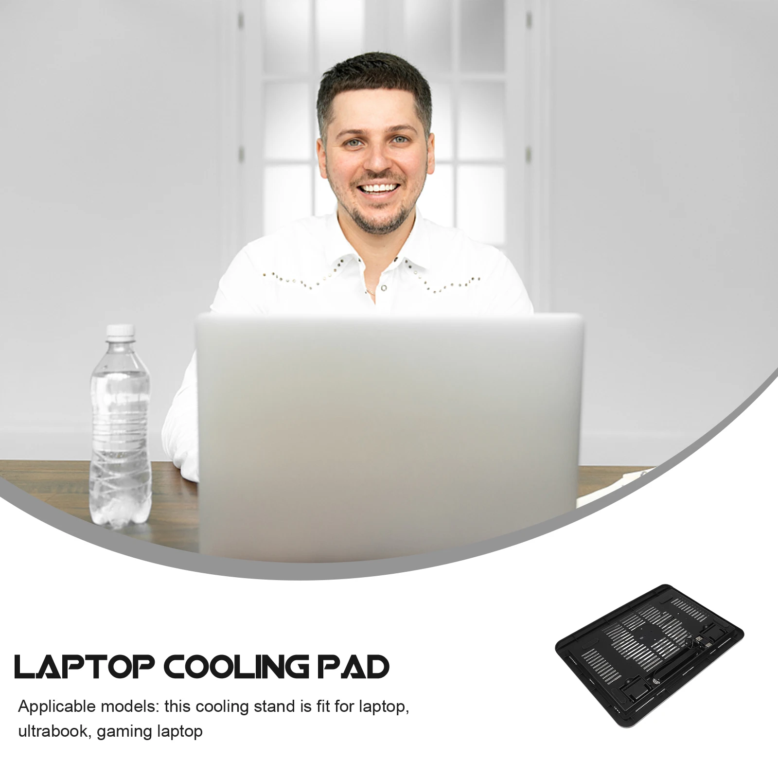 

Silent Laptop Cooling Pad 14 Inch Gaming Stand Heat Sink Ventilation USB Charging Anti Slip Feet Stable Placement Notebook PC