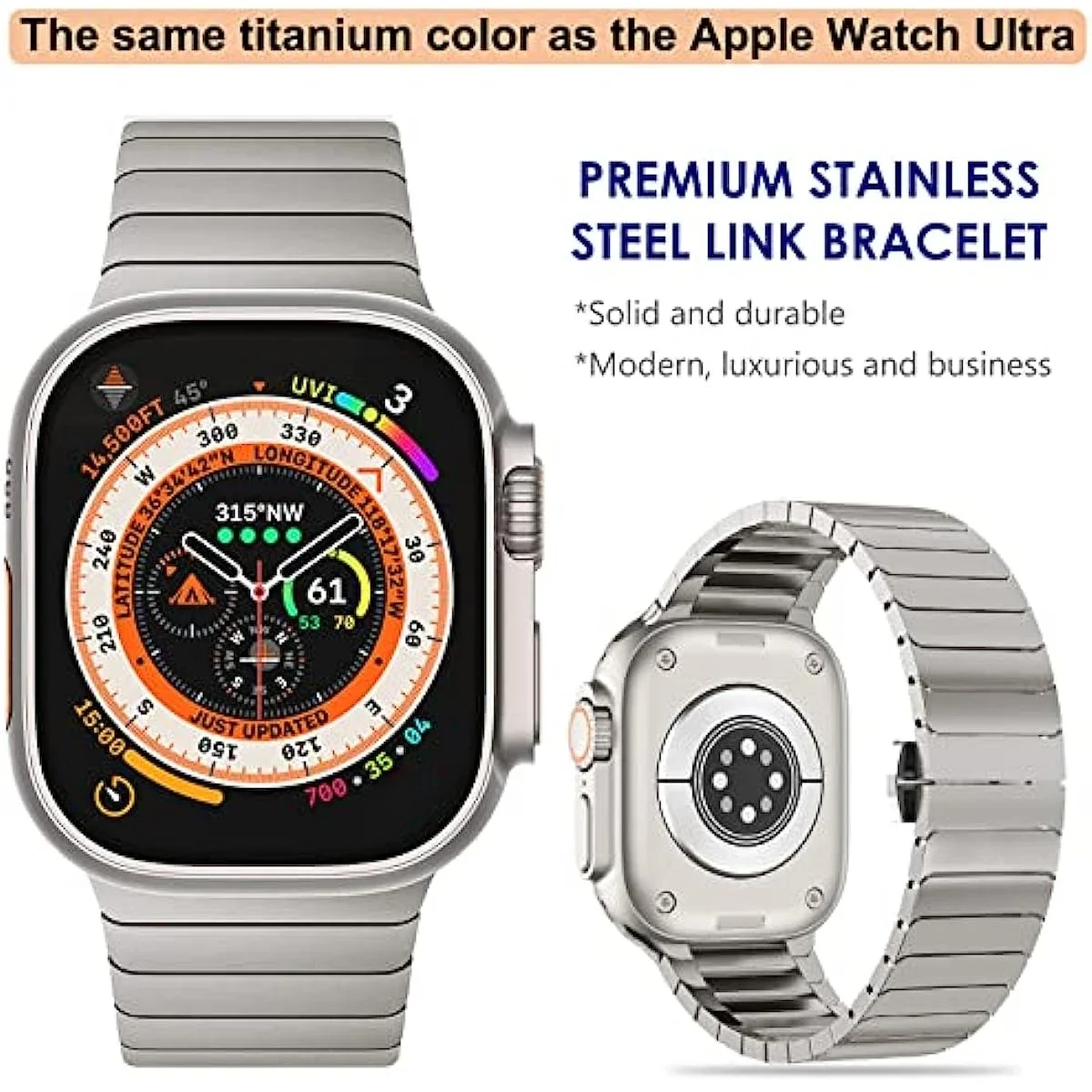 Stainless Steel Strap for Apple Watch Band 7 8 9 45mm 41mm 10 42mm 46mm Metal Link Bracelet IWatch Ultra 2 49mm 6 SE 5 44mm 40mm