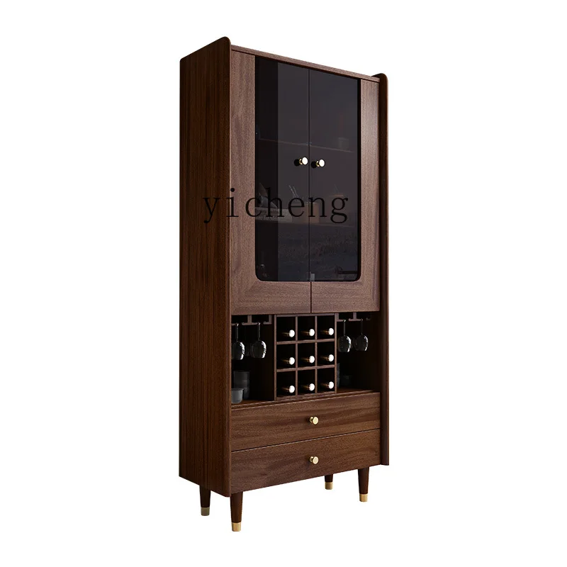 

Zk Solid Wood Wine Cabinet Wall Sideboard Cabinet Modern Simple Home Living Room Decoration Small Wine Cabinet