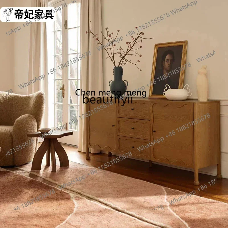 

New arrive French Retro Solid Wood Chest of Drawers Bedroom Designer Homestay Model Room Storage Cabinet Vintage Style Sideboard