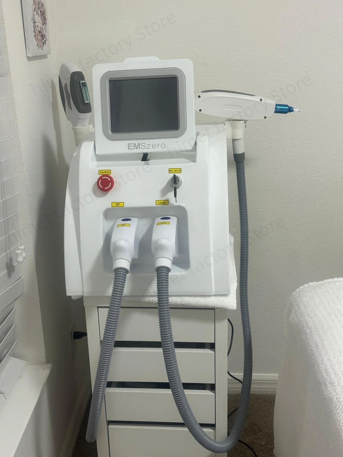 Многофункциональное углеродное удаление татуировок 2 в 1, E-LIGHT IPL Nd yag OPT, лазерная эпиляция, машина для омоложения кожи
