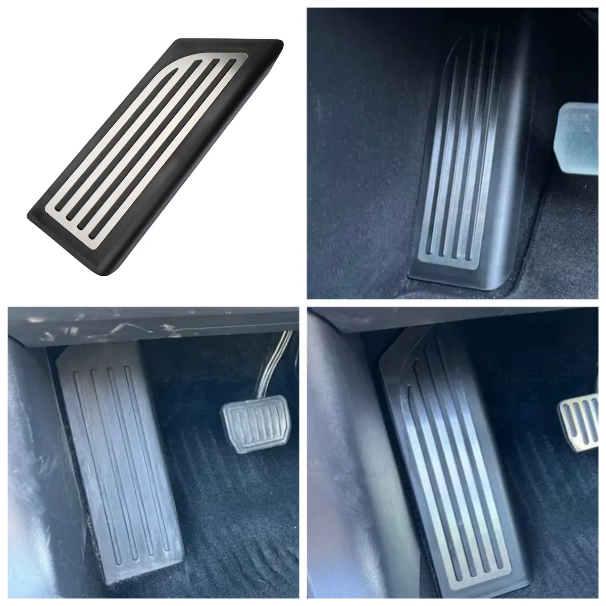 For Tesla Model 3 2017-2022 LHD Dead Pedal Cover Footrest Pedal Pad Stainless Steel Left Hand Drive Style Accessories