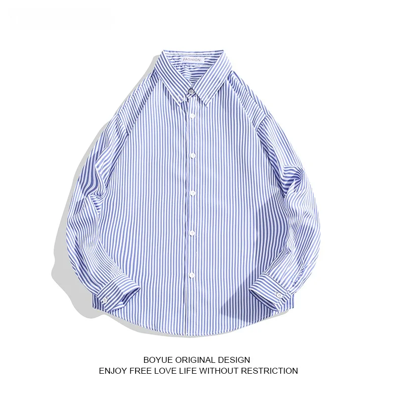 

Мужская повседневная куртка Boyue оверсайз в полоску, весна-осень, свободного кроя, с принтом, в стиле BF, молодежная мода