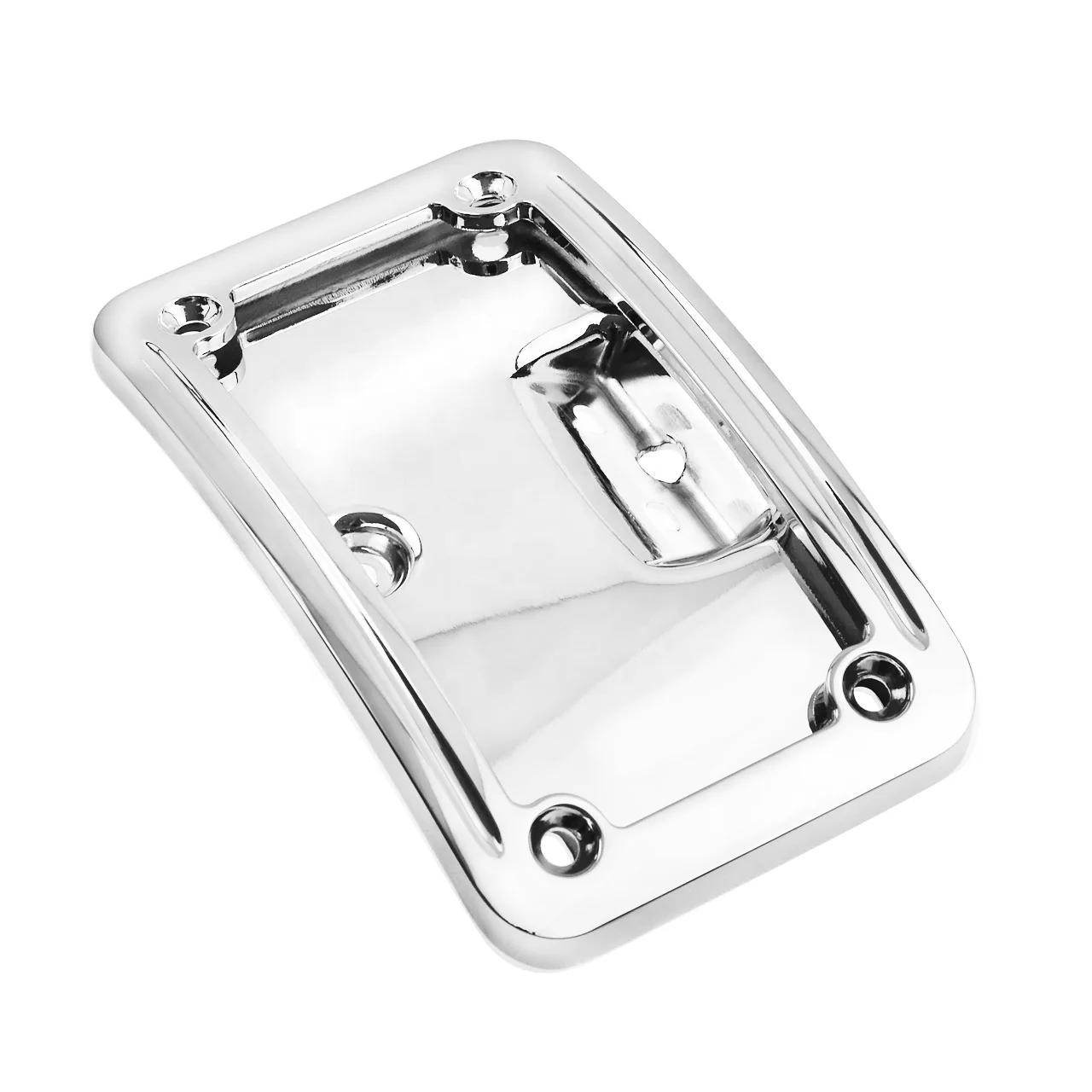 Motorcycle License Plate Frame Kit Fit for FLSTSC 2005-2007 FLSTN 2005-2014 Billet Aluminum Chrome Curved