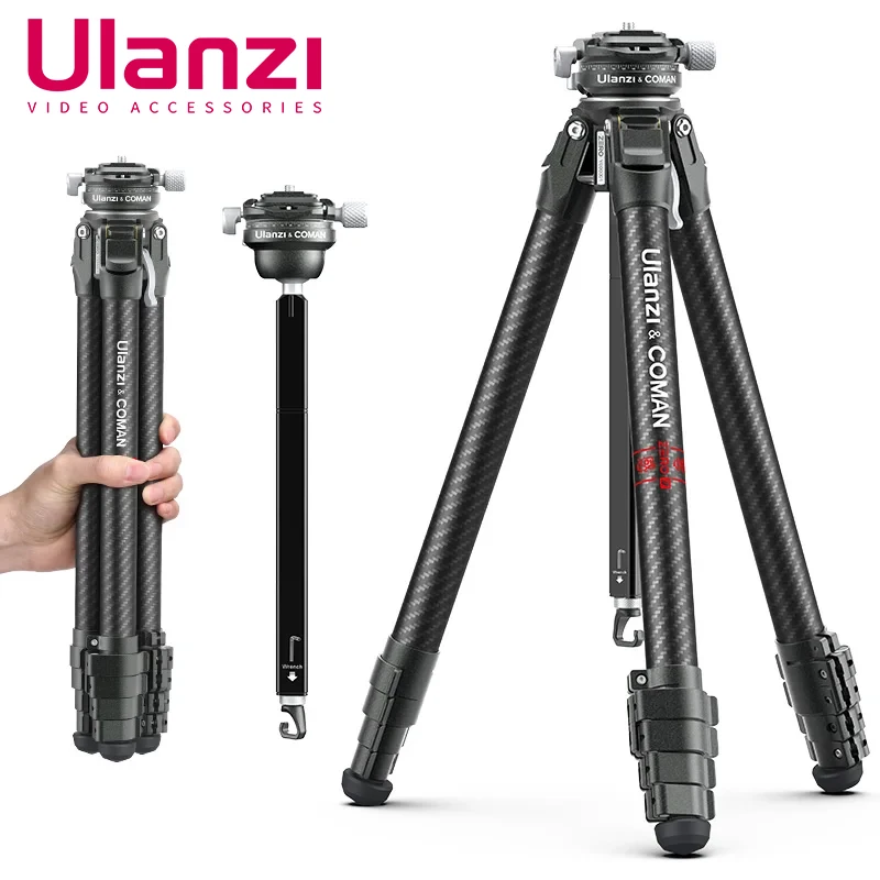 Ulanzi Zero Y Camera Tripod Heavy Duty Carbon Fiber 61.7in Professional Outdoor Photography Video Recording Travel Stand Monopod