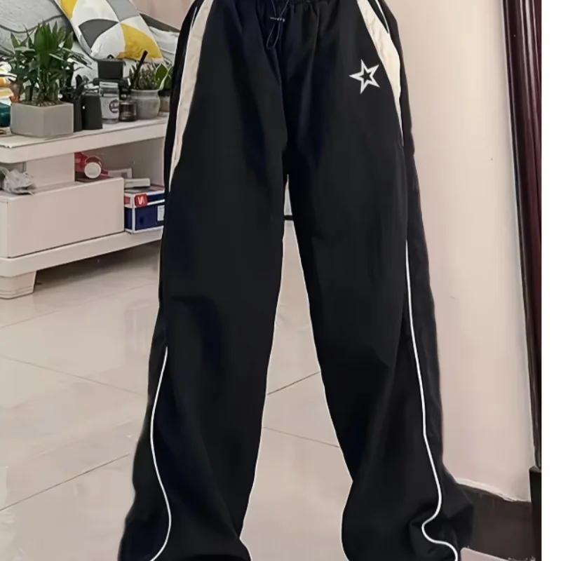 Retro Casual Pants Female Xia Harajuku Street Hip-hop Loose High Waist Sweatpants