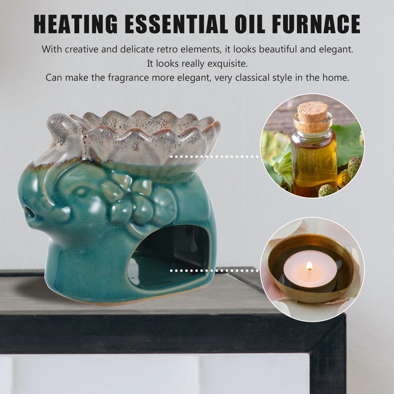 

Delicate Shape Ceramic Incense Holder Retro Style Burner for Office Desktop Bedroom Party Gift Home Aroma Stove Ornament