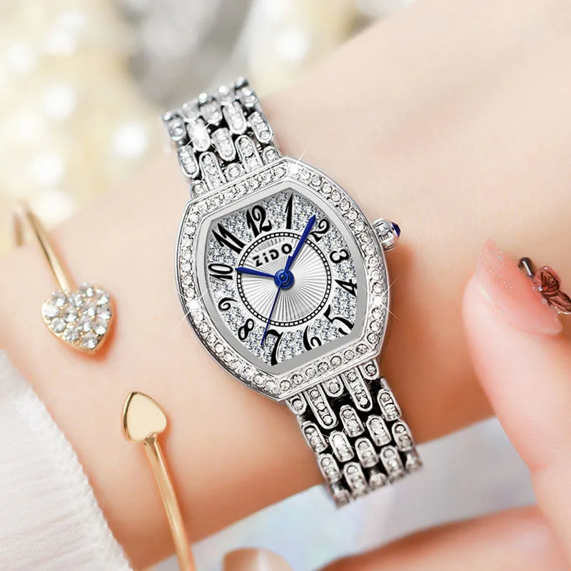 UTHAI L95 Women\'s Watch Light luxury Retro Barrel Shaped Digital Diamond inlaid Waterproof Ladies Fashion Quartz Clock Watches