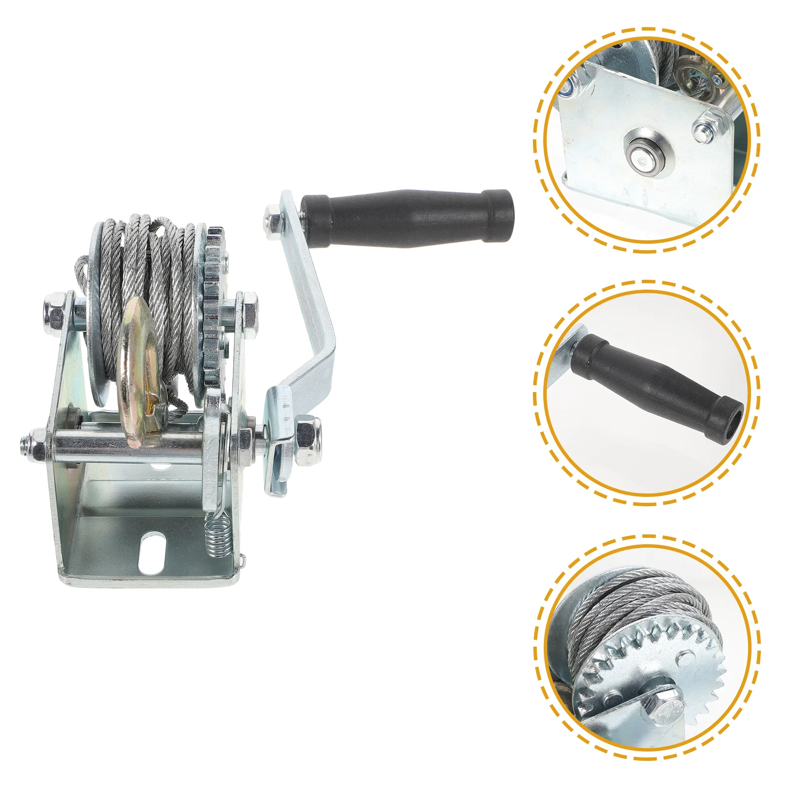 

Hand Gear Crank Winch 500lb Boat Small Ratchet Mini Marine Manual Trailer Loading Ratchets