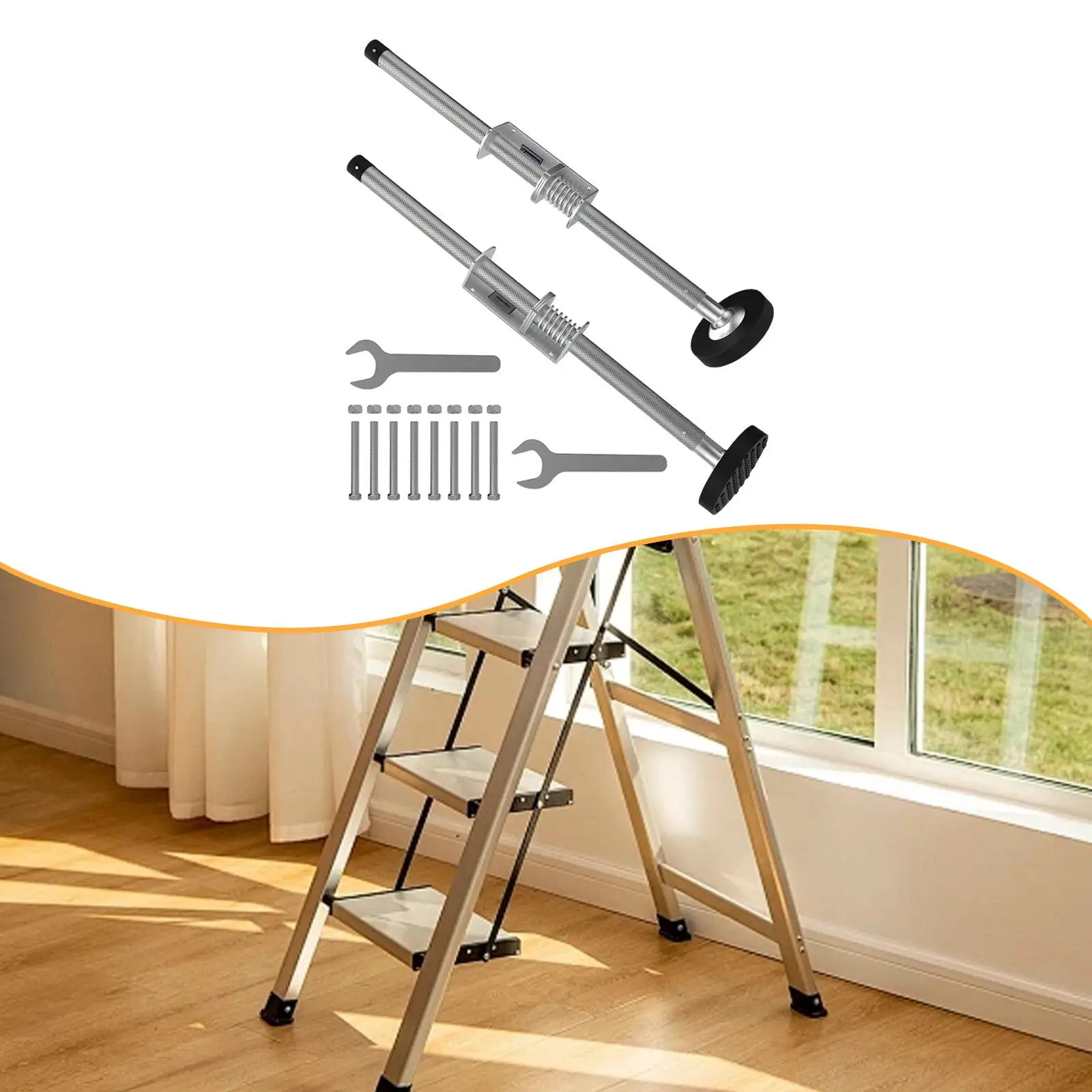 延長はしご脚レベル調整器-アルミニウム合金製滑り止めアクセサリー-屋内屋外用はしご作業用