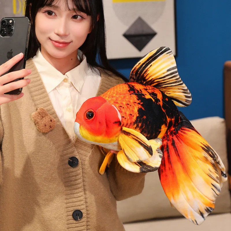 50 سنتيمتر نابض بالحياة ذهبية أفخم محشوة كبيرة طويلة الذيل جميل تقليد البحر الحيوان السمين مخدة ناعمة حديقة الحيوان حديقة الحيوان تذكارية #4