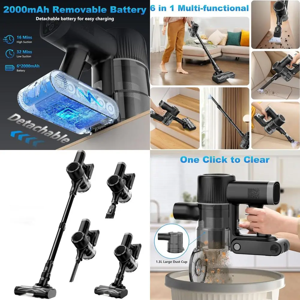 40,000Pa 450W Powerful Stick Vacuum Cleaner with Wall Dock, Lightweight for Pet Hair, Hard Floors and Carpets