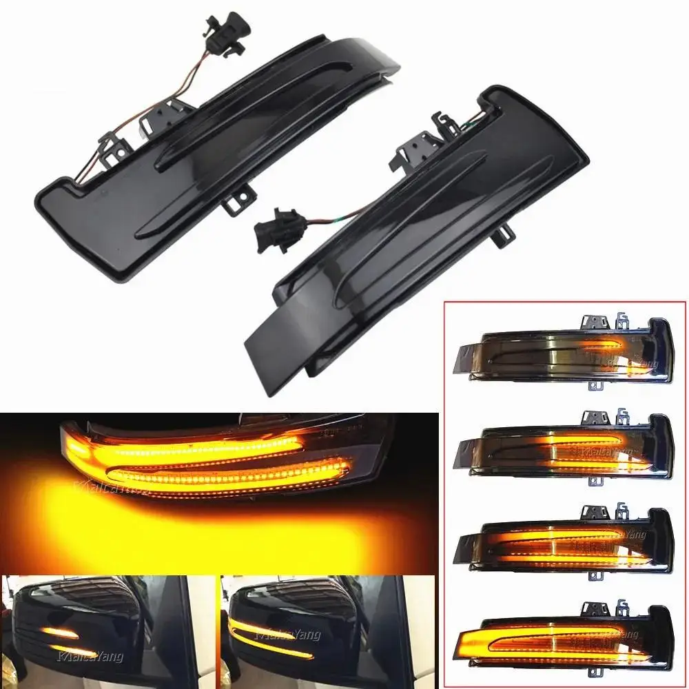 

2pcs Dynamic Turn Signal LED Light Side Mirror Indicator For Mercedes Benz W204 CLA A B C E S GLA GLK CLS Class W176 W212