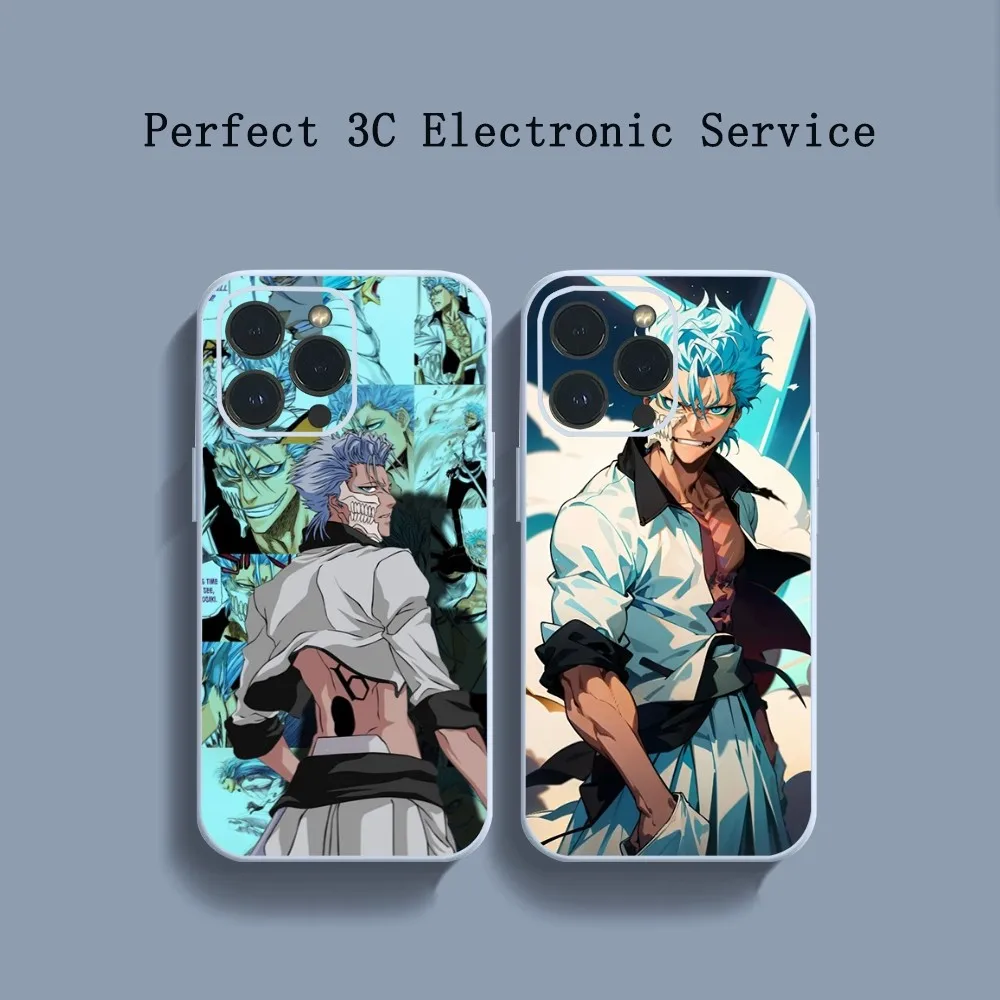 Anime G-Grimmjow J-Jaegerjaquez Phone Case For iPhone 14 13 12 11 Pro Max XS Max X XR 7 8 Plus Mini Blue TPU material