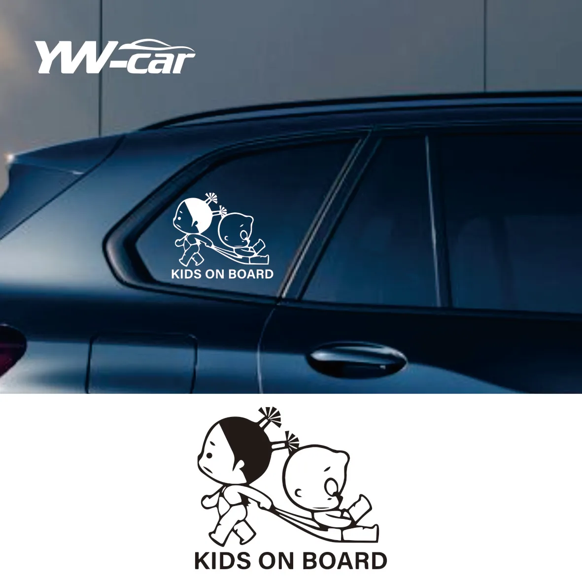 

Warning KIDS BABY ON BOARD Car Sticker Funny Child Body Window Automobiles Exterior Accessories Vinyl Decal,19cm*15cm