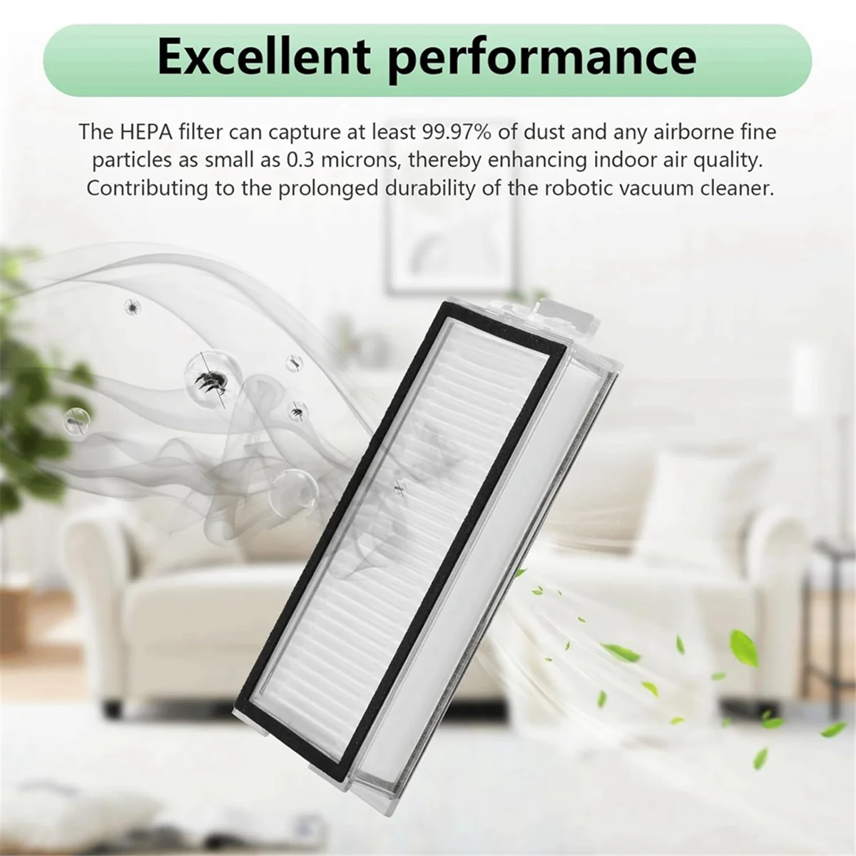 High-end 4 Pack Washable Filter for Roborock Q7, Q7+, Q7 Max, Q7 Max+, Q5 Pro, Q5 Pro+, Q8 Max, Q8 Max+ Robot Vacuum HEPA Filter