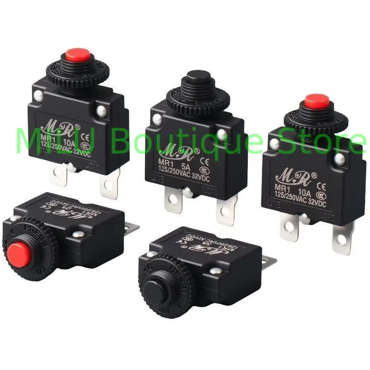 Circuit Breaker Overload Protector Switch Fuse 3A 4A 5A 6A 8A 10A 15A 20A 30A Thermal switch overload protector push button