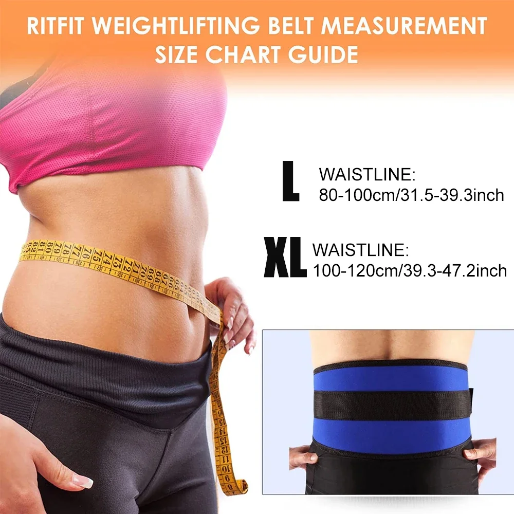 Weight Lifting Belt - Great for Squats, Clean, Lunges, Deadlift, Thrusters - Men and Women - Firm & Comfortable Lumbar Support