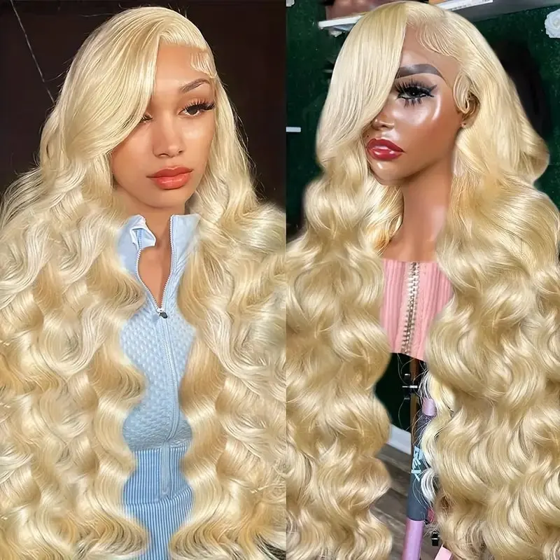 YKB Honey Blond 13x6 HD Lace Frontal Wigs Human Hair Color 13x4 Body Wave Transparent Lace Front Wig Glueless Prebleached