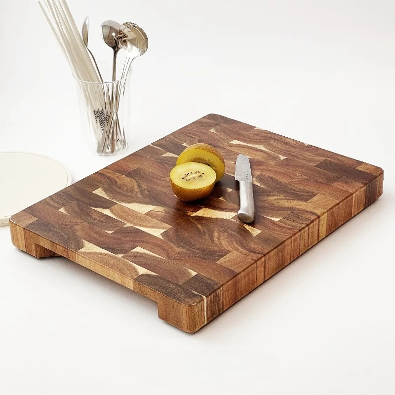 

Acacia Wood Cutting Board for Kitchen Natural Irregular Pattern Chopping Board with Unique Grain Non-Slip Hardwood Kitchen Cut