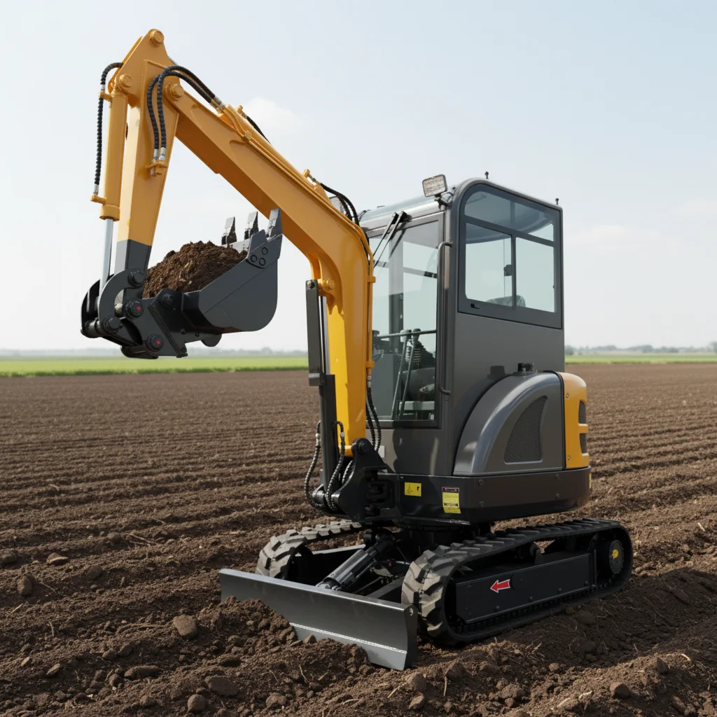 

0.8 Ton Micro Crawler Excavator Hydraulic Digger 360 Degree Rotation Home Garden Machinery