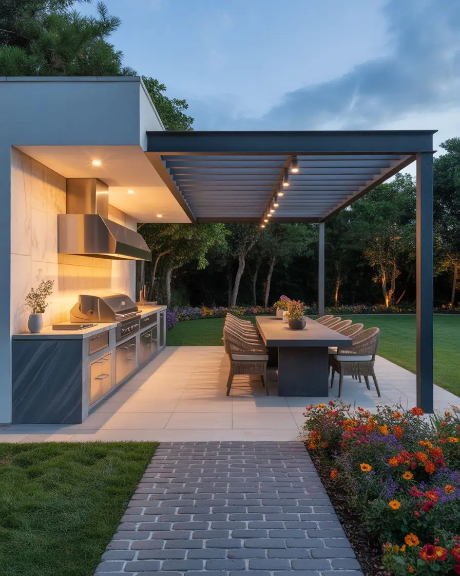 

With Blinds and Electric Operation Gazebo Windproof and Rainproof Sturdy Outdoor Pavilion Easy Installation Feature Pergola