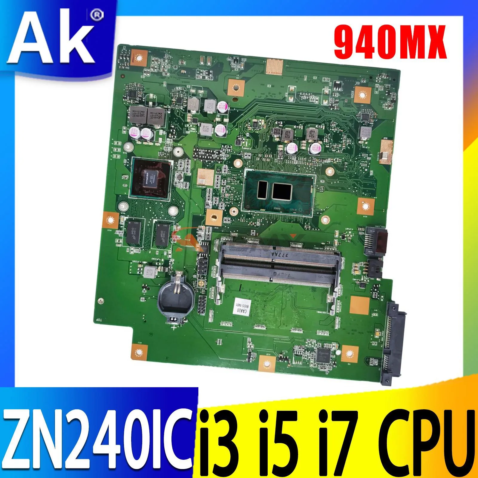 

Shenzhen ZN240IC Mainboard For ASUS ZN240I ZN240ICGK Laptop Motherboard I3-6100 I5-6200U I7-6500U CPU 940MX-2G 100%