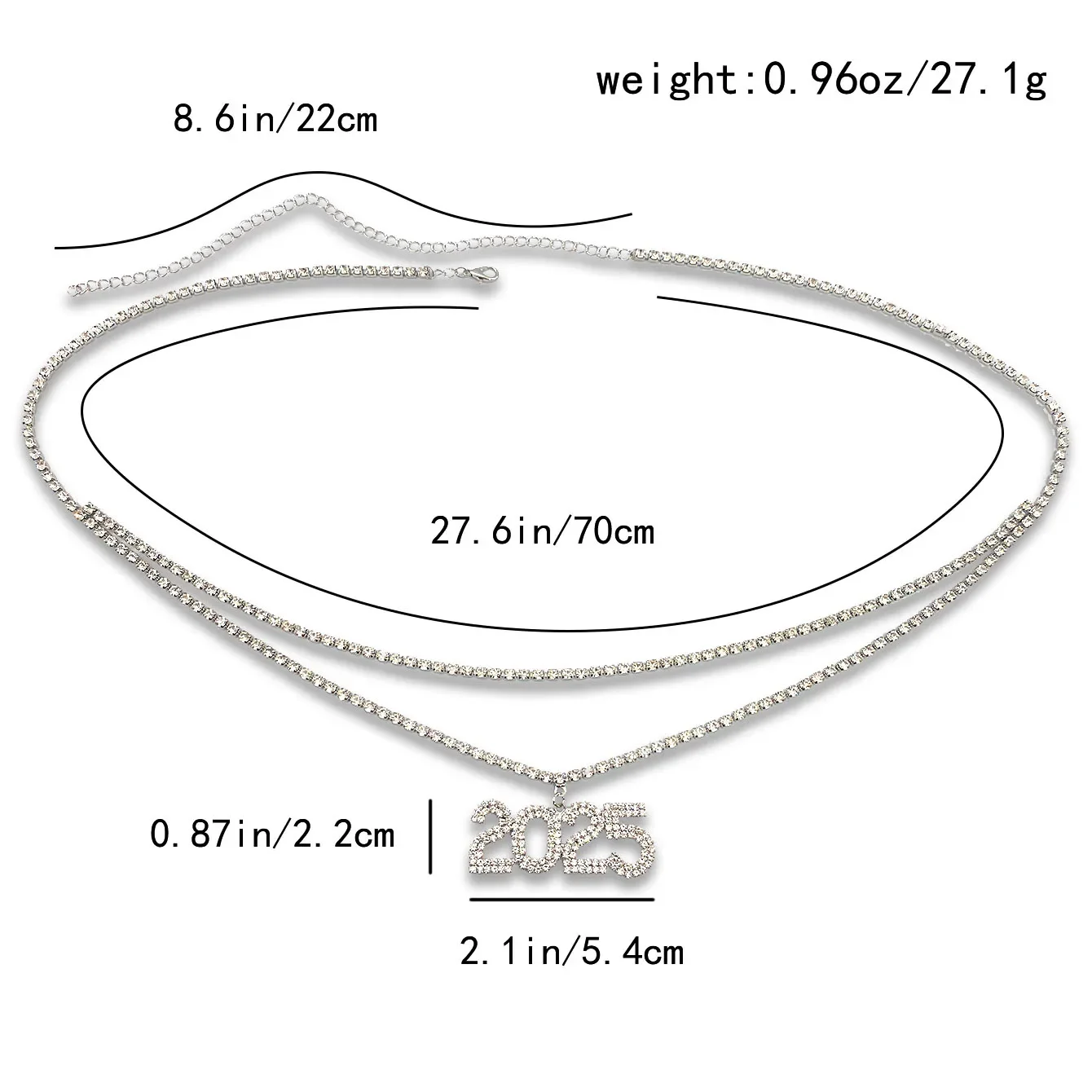 1pc Fashion New Year 2025 Digital Waist Chain Sexy Women's Body Chain Party Festival Accessories
