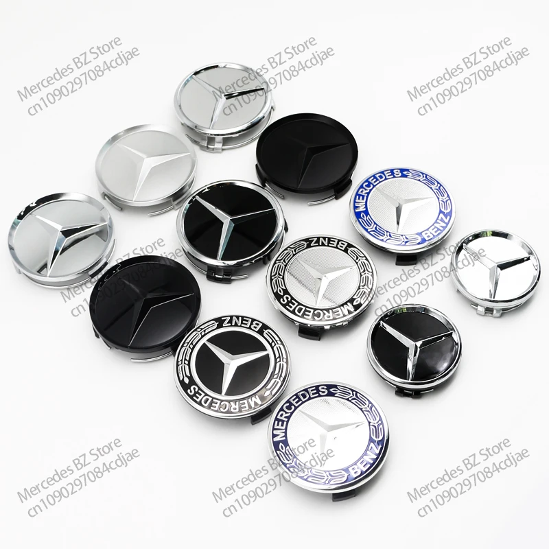 

4PCS 75mm 60mm Car Wheel Center Hub Caps Cover for Mercedes Benz B/C/E/S Class A Class C200L GLC GLK CLA Accessories