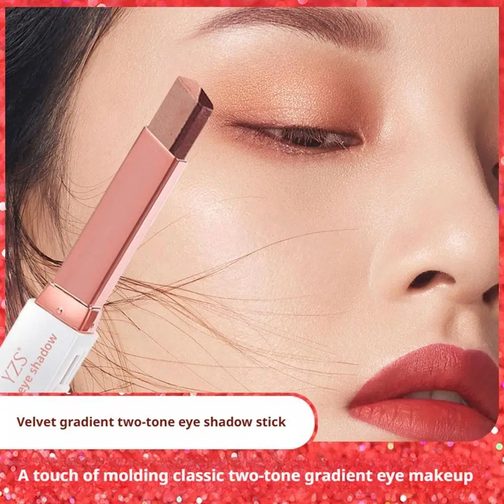 

2color Matte Eye Shadow Stick Eye Decoration Lazy Eye Shadow Gradual Change Natural Color, Not Easy To Smudge For Beginners