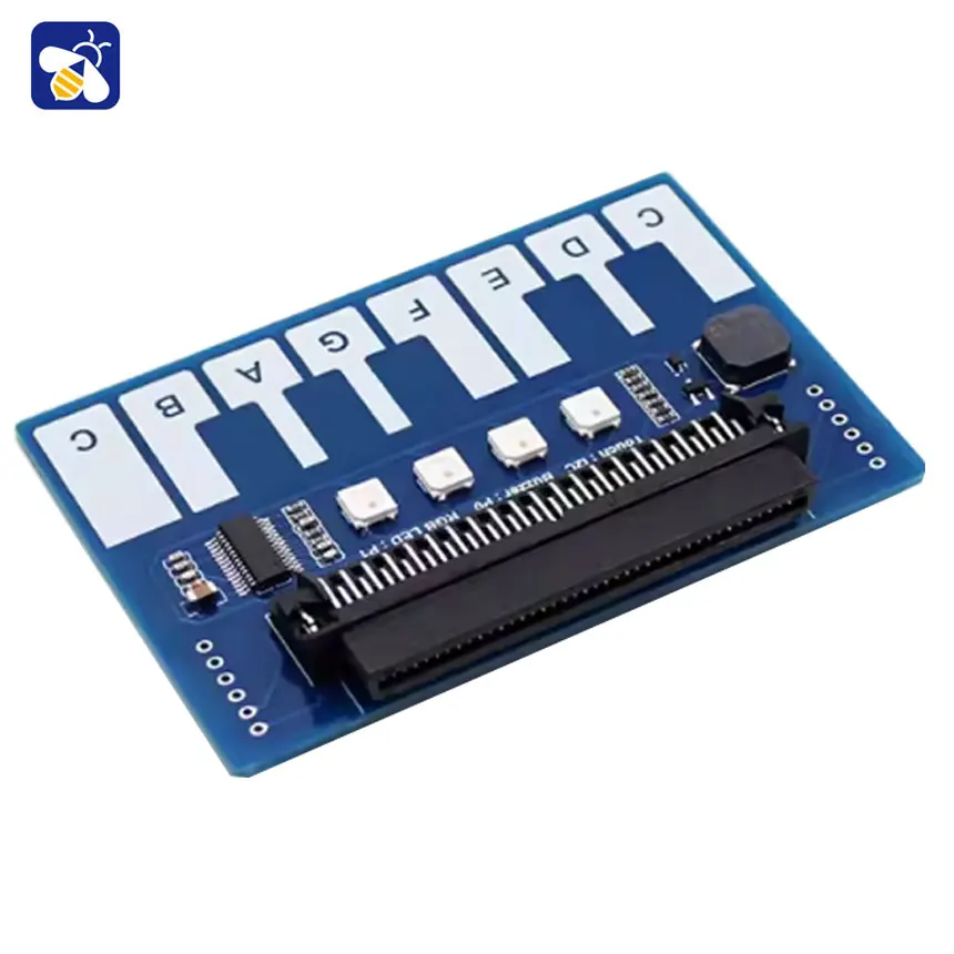 Micro:bit Expansion Board Mini Piano Music Expansion Board Cool Colourful Lights/Buzzer/Keypad I2C Interface Communication