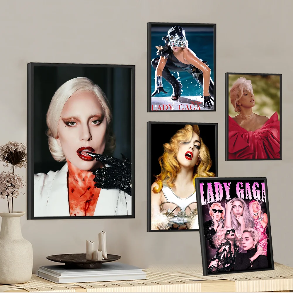 Lady Gaga Singer Self-adhesive Art Poster Whitepaper Prints Posters Artwork Home Decor